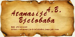 Atanasije Bjelobaba vizit kartica
